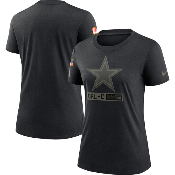 Women's Dallas Cowboys Black NFL 2020 Salute To Service Performance T-Shirt (Run Small) Women's Dallas Cowboys Black NFL 2020 Salute To Service Performance T-Shirt (Run Small)